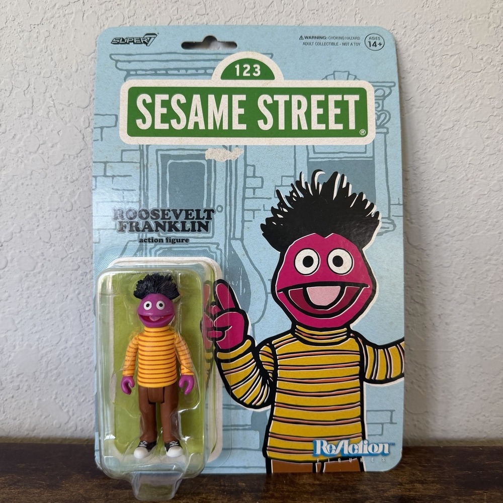 SUPER7 ReACTION FIGURES SESAME STREET ROOSEVELT FRANKLIN 3.25'' ACTION‎ FIGURE
